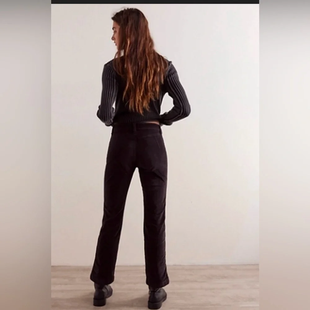 Free People High Time Velvet Kick Flare Pants NWOT